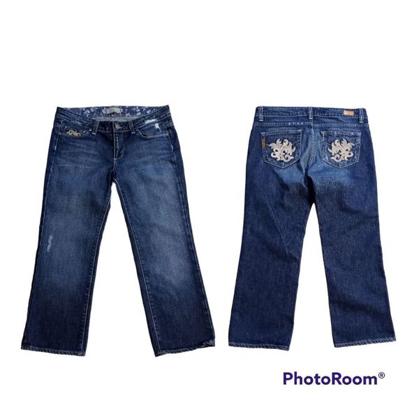 Paige Hollywood Hills Bootcut & Crop Jeans Lot Size 29 Medium Washout Blue - Picture 4 of 14